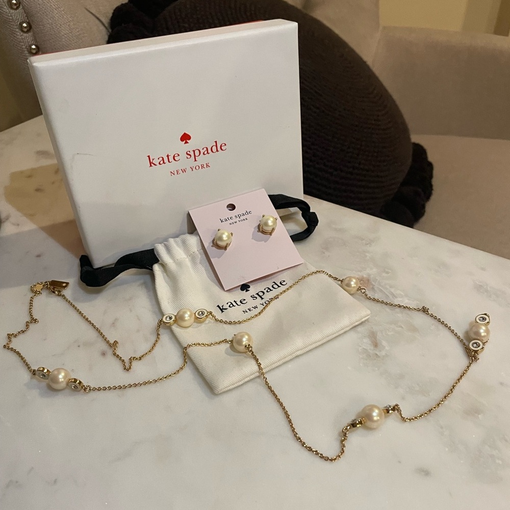 Kate Spade Gold and Pearl Jewelry Set